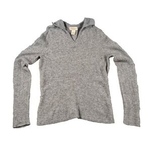 Peck‎ & Peck Sweater Womens Large Gray 100% Cashmere 2-Ply Pullover V Neck****